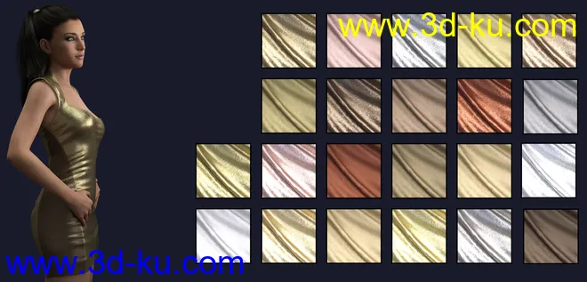 Sheer Metalic Fabrics for Iray模型的图片3