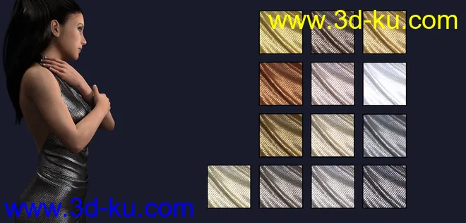 Sheer Metalic Fabrics for Iray模型的图片4