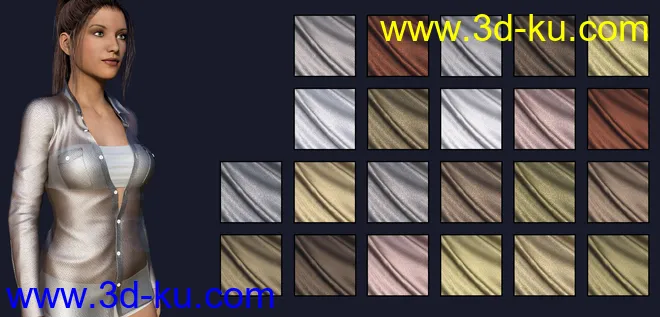 Sheer Metalic Fabrics for Iray模型的图片5
