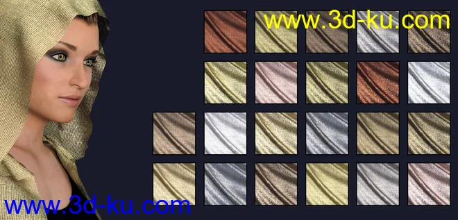 Sheer Metalic Fabrics for Iray模型的图片6