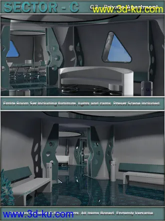 3D打印模型Ship Elements C3 - Private Apartment的图片
