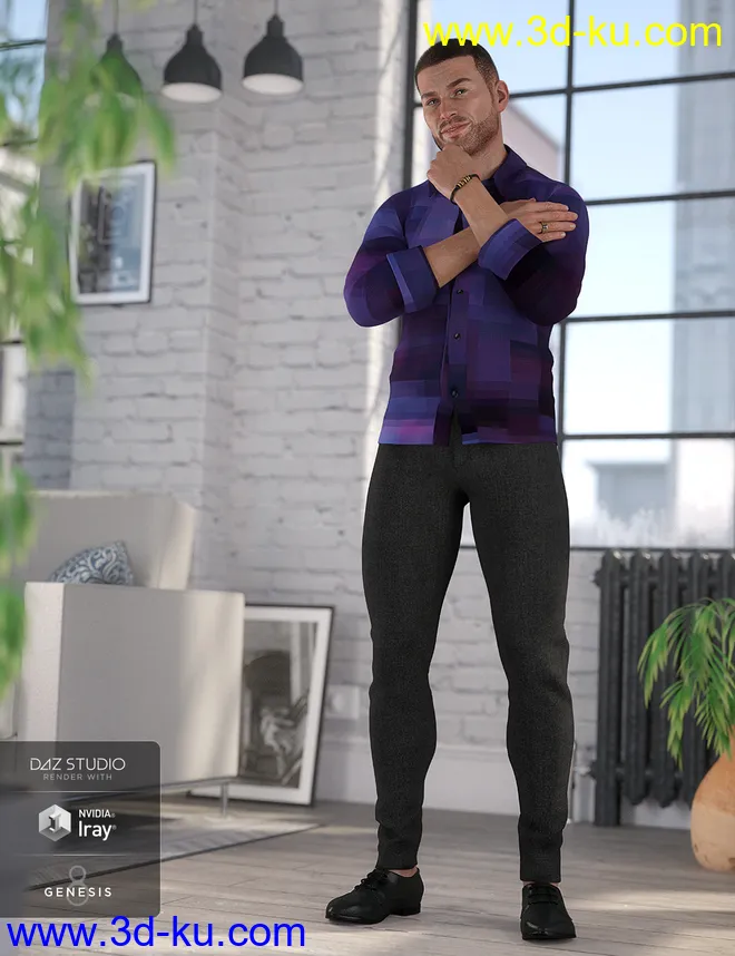 Smart and Suave Outfit for Genesis 8 Male(s)模型的图片1