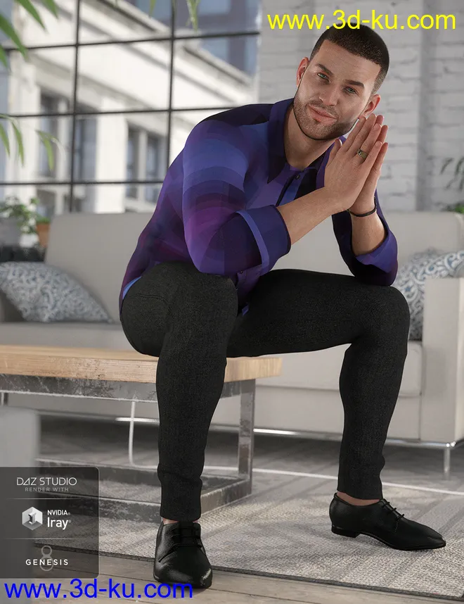 Smart and Suave Outfit for Genesis 8 Male(s)模型的图片2