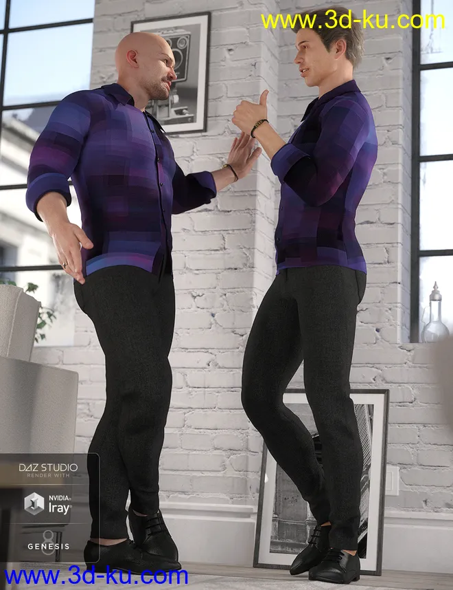 Smart and Suave Outfit for Genesis 8 Male(s)模型的图片4