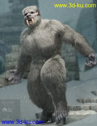3D打印模型Snow Beast with dForce Hair for Genesis 8 Male的图片