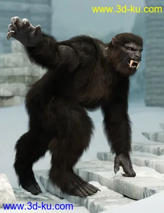 3D打印模型Snow Beast with dForce Hair for Genesis 8 Male的图片