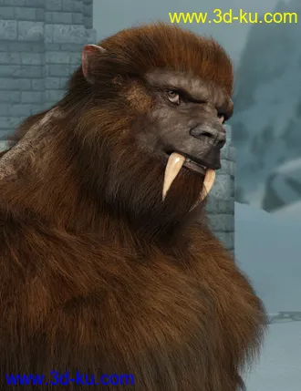 3D打印模型Snow Beast with dForce Hair for Genesis 8 Male的图片