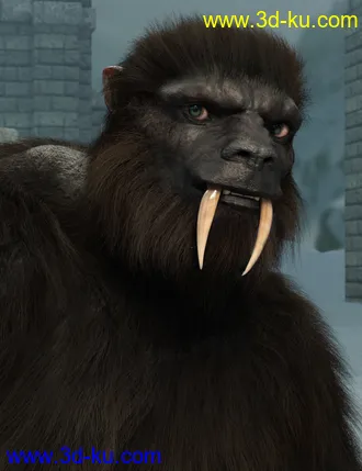 3D打印模型Snow Beast with dForce Hair for Genesis 8 Male的图片