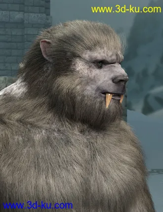 3D打印模型Snow Beast with dForce Hair for Genesis 8 Male的图片