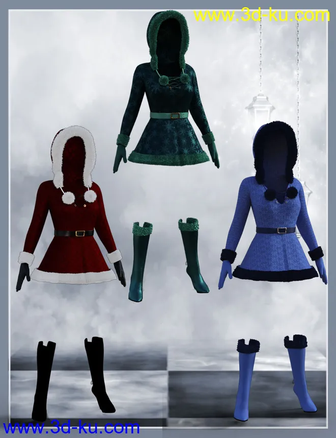 Snow Maiden Outfit for Genesis 8 Female模型的图片8