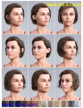 3D打印模型SP Hair 005 for Genesis 3 and 8 Female(s)的图片