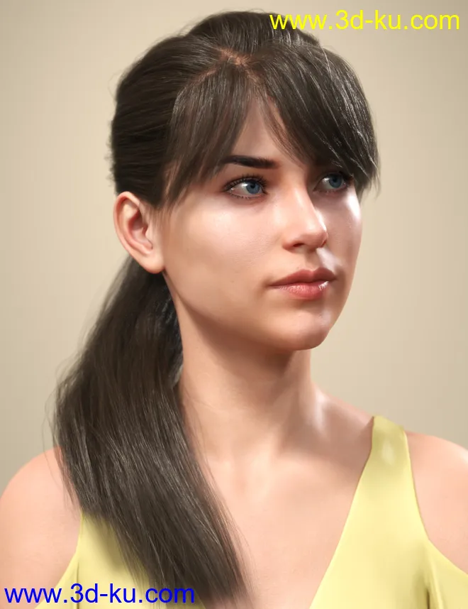 SP Hair 008 for Genesis 3 and 8 Female(s)模型的图片4