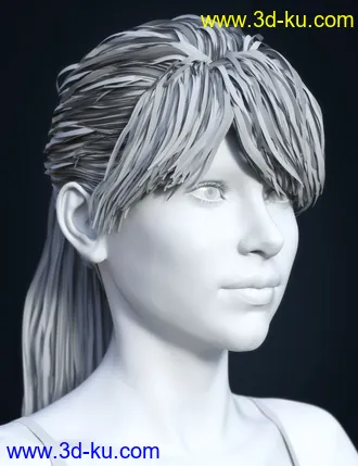 3D打印模型SP Hair 008 for Genesis 3 and 8 Female(s)的图片