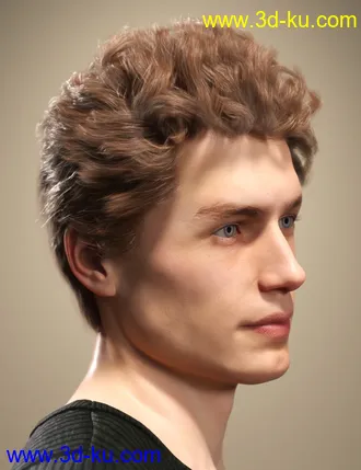 3D打印模型SP Hair 009 for Genesis 3 and 8 Male(s)的图片