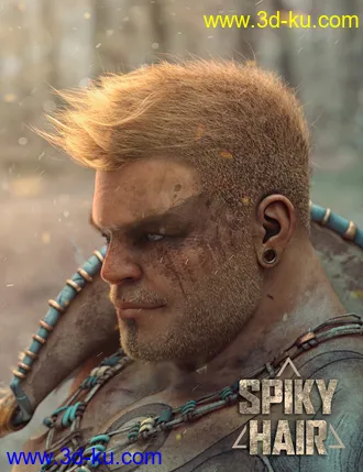 3D打印模型Spiky Hair for Genesis 3 and 8的图片