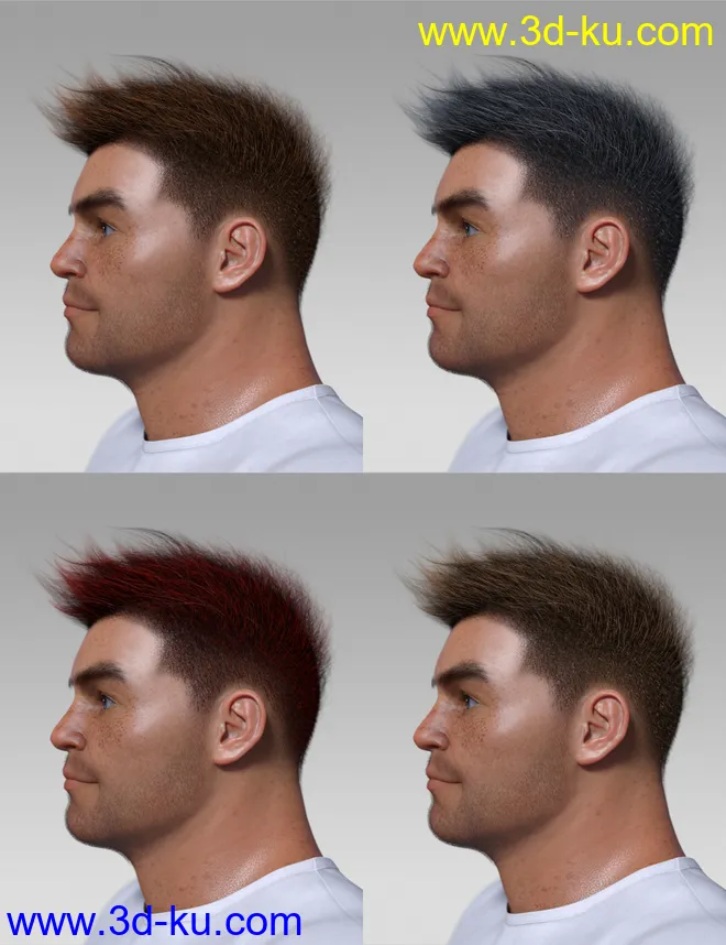 Spiky Hair for Genesis 3 and 8模型的图片6