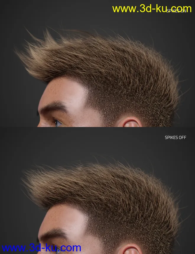 Spiky Hair for Genesis 3 and 8模型的图片7