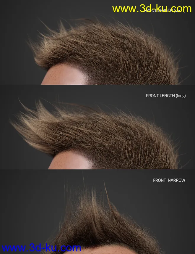 Spiky Hair for Genesis 3 and 8模型的图片8