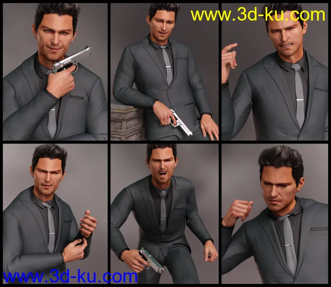 Spy Guy Poses for Jonathan 8 and Genesis 8 Male模型的图片2