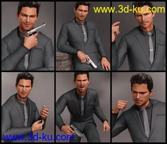 3D打印模型Spy Guy Poses for Jonathan 8 and Genesis 8 Male的图片