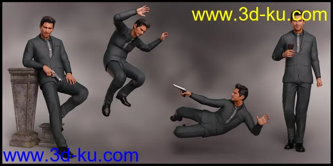Spy Guy Poses for Jonathan 8 and Genesis 8 Male模型的图片3