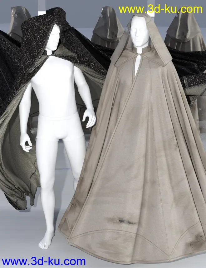 SsC dForce Raiding Cloak for Genesis 3 and 8模型的图片2