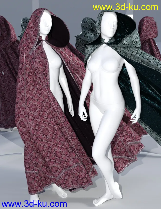 SsC dForce Raiding Cloak for Genesis 3 and 8模型的图片6