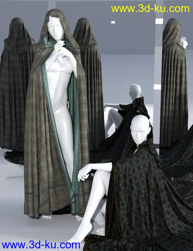 SsC dForce Raiding Cloak for Genesis 3 and 8模型的图片7