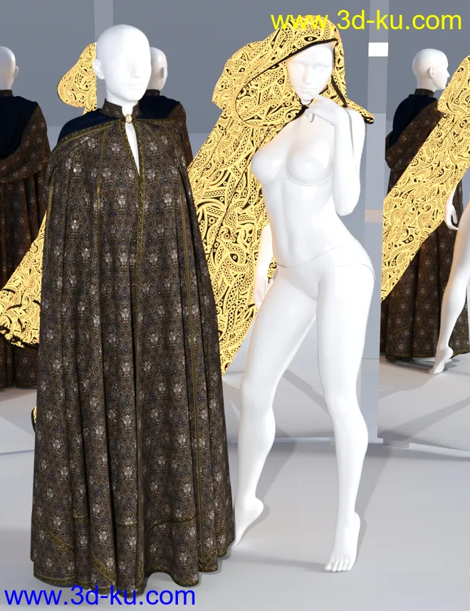 SsC dForce Raiding Cloak for Genesis 3 and 8模型的图片10