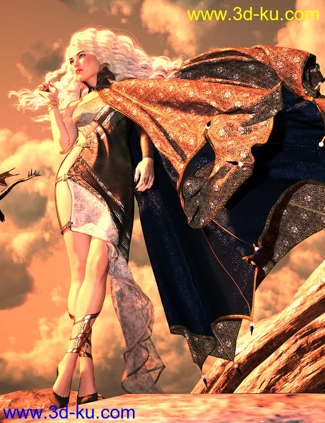 SsC dForce Raiding Cloak for Genesis 3 and 8模型的图片14