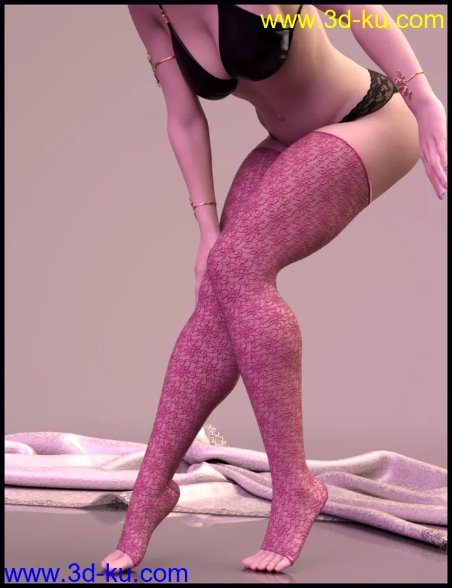 Stockings and Socks Fashion for Genesis 8 Female模型的图片3
