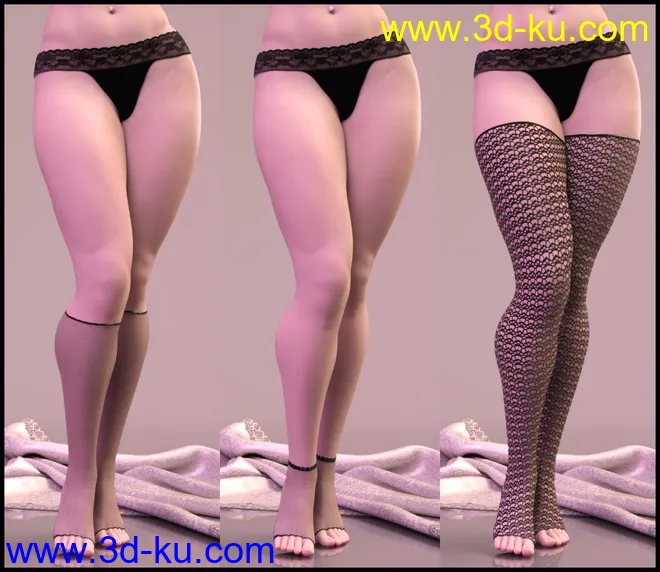 Stockings and Socks Fashion for Genesis 8 Female模型的图片6