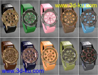 3D打印模型Stylish Watches for Genesis 8 Female(s)的图片