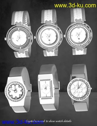 3D打印模型Stylish Watches for Genesis 8 Female(s)的图片