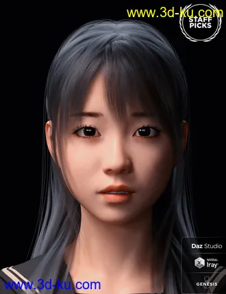 3D打印模型Sue Character and Hair for Genesis 8 Female的图片