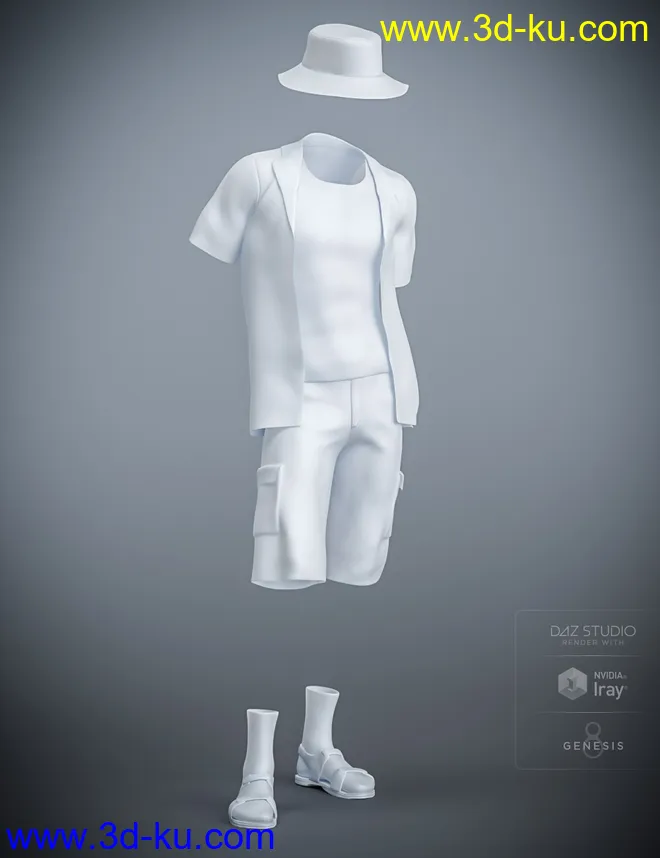Summer Vacation Outfit for Genesis 8 Male(s)模型的图片1