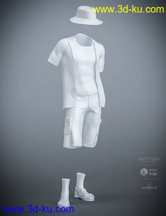 3D打印模型Summer Vacation Outfit for Genesis 8 Male(s)的图片