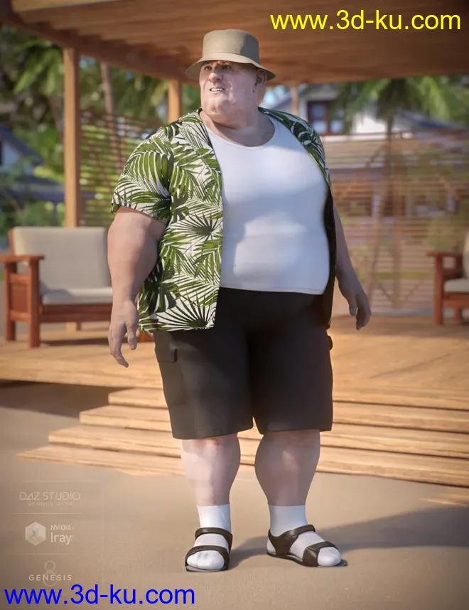 Summer Vacation Outfit for Genesis 8 Male(s)模型的图片2