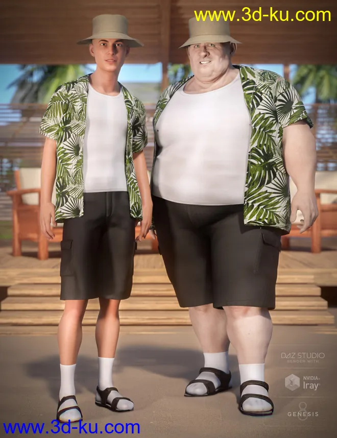 Summer Vacation Outfit for Genesis 8 Male(s)模型的图片5