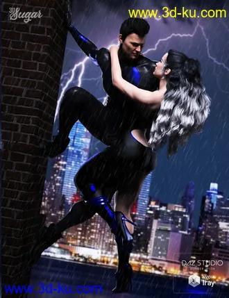 3D打印模型Super Couple Pose Set for Genesis 8的图片