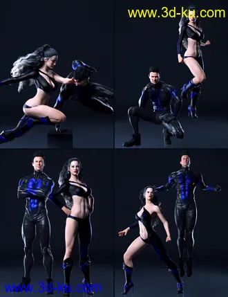 3D打印模型Super Couple Pose Set for Genesis 8的图片