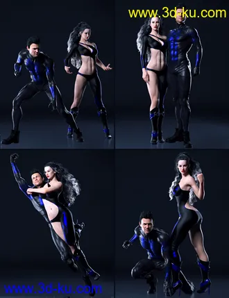 3D打印模型Super Couple Pose Set for Genesis 8的图片