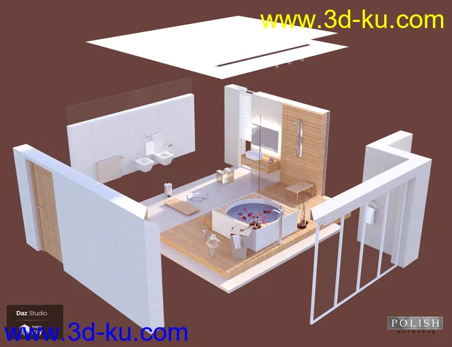 Sweet Wood Bathroom模型的图片8