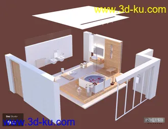 3D打印模型Sweet Wood Bathroom的图片