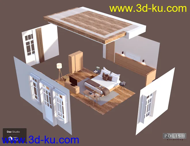 Sweet Wood Bedroom模型的图片6