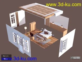 3D打印模型Sweet Wood Bedroom的图片