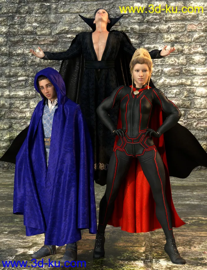 SY dForce Capes for Genesis 8模型的图片1