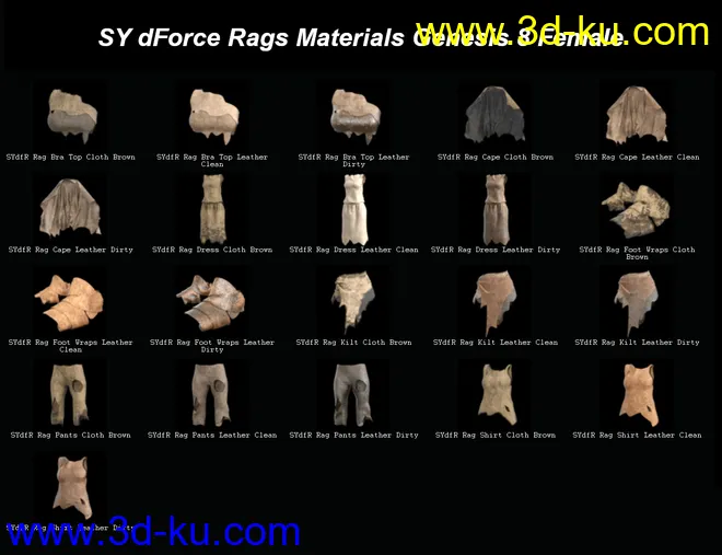 SY dForce Rags for Genesis 8 Female(s)模型的图片9