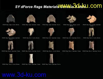 3D打印模型SY dForce Rags for Genesis 8 Male(s)的图片