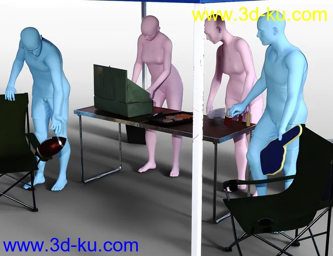 Tailgate Party Poses for Genesis 8模型的图片3